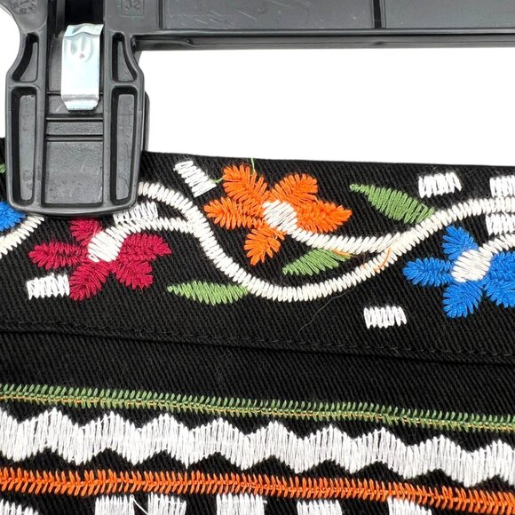 Lulus Dont Stop The Party Embroidered Mini Skirt Black Size Small - Picture 5 of 9